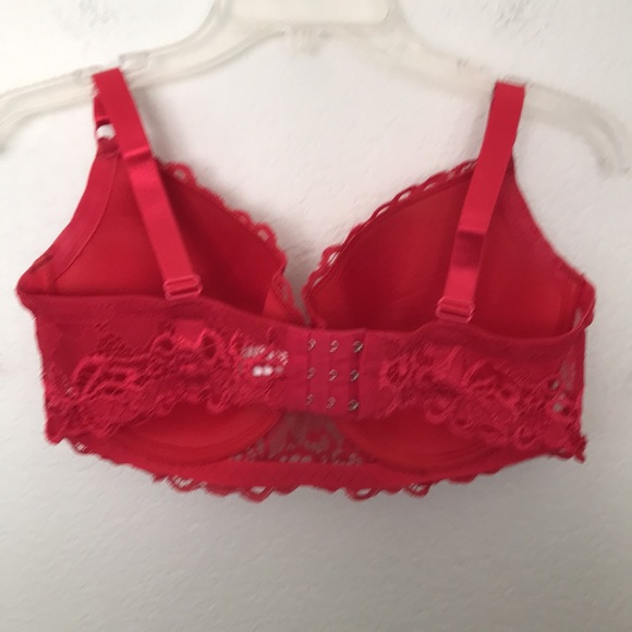 PRETTY RED LACE PUSH-UP BRA SIZE 40DD BY YOUMITA NEW IN EXCELLENT CONDITION! - Picture 3 of 5